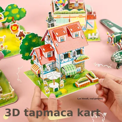3D cizgi puzzle yığma oyuncağı