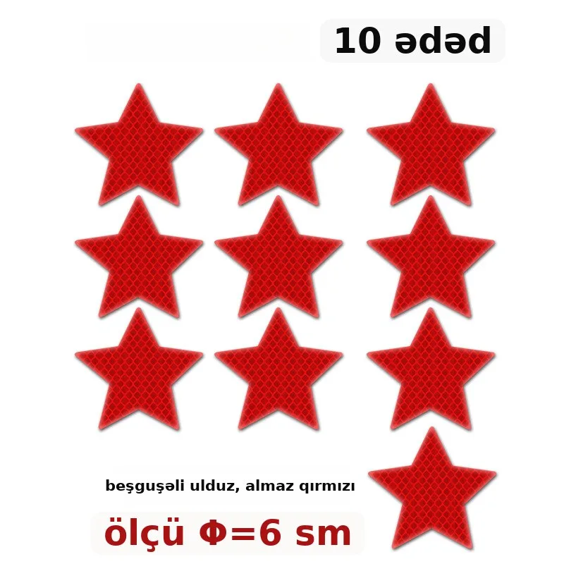Beşguşəli ulduz əks etdirici ox işarəli stiker, şəkil 3