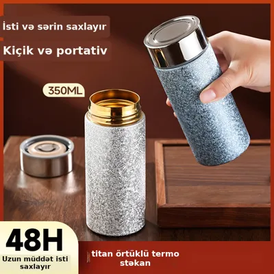 Termo stəkan, titan, kompakt, cib ölçülü