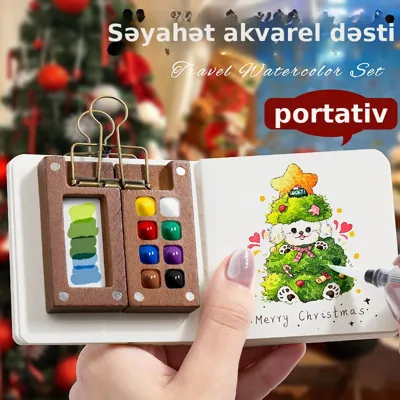 Mini portativ akvarel boya qutusu