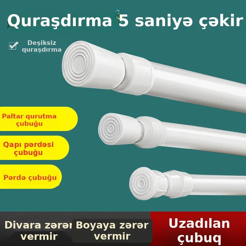 Deşiksiz uzadılan duş və qapı pərdəsi çubuğu