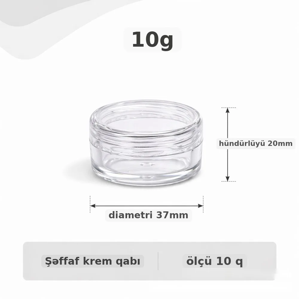 Şəffaf krem qabı 5g/10g/20g, plastik, şəkil 4