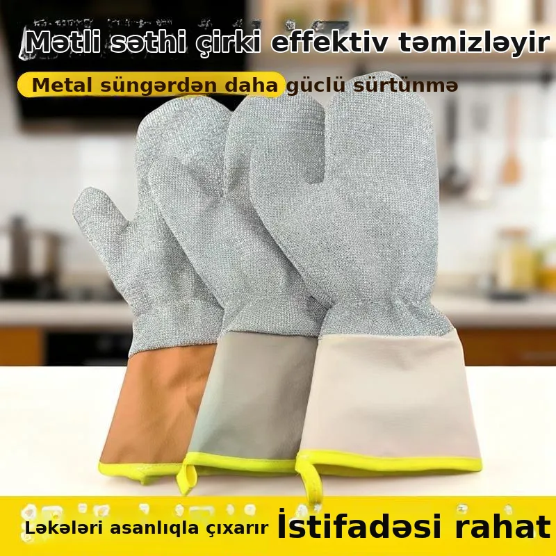 Dəmir məftilli qab yuma əlcəyi, uzun, qalın