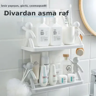Cartoon Wall-Mounted Storage Rack for Bathroom & Kitchen