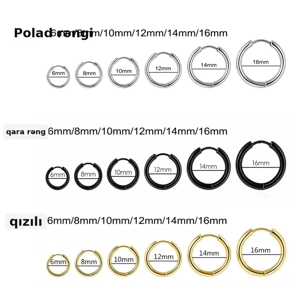 Kişi sırğası paslanmayan polad halqa, şəkil 3