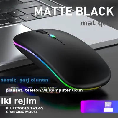 Simsiz siçan Bluetooth səssiz işıqlı gaming