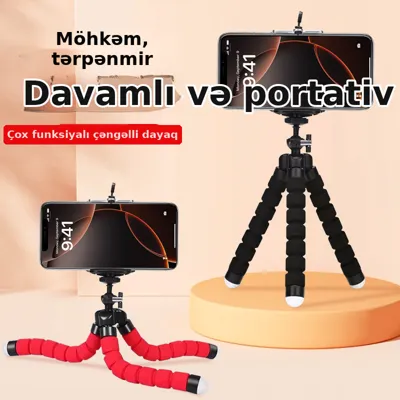 Telefon tripodu çəngəlli mini Bluetooth canlı yayım üçün
