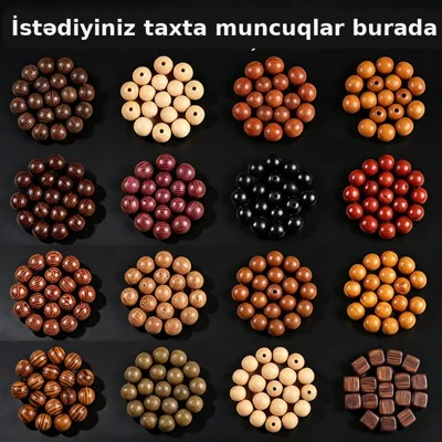 Taxta muncuq DIY zərgərlik və təsbeh üçün