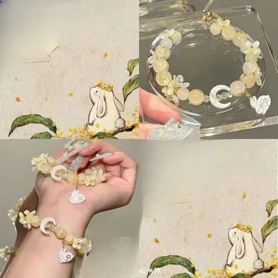 Dovşan formalı asma bəzək, qızılı