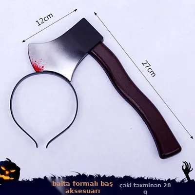 Halloween saç sarğısı, balta dekorlu, şəkil 4