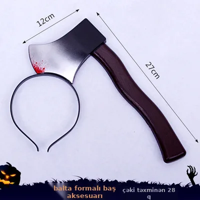 Halloween saç sarğısı, balta dekorlu, şəkil 4