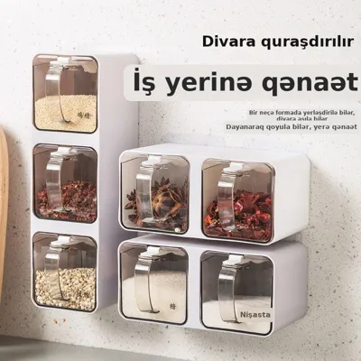 Divara asılan ədviyyat qab dəsti