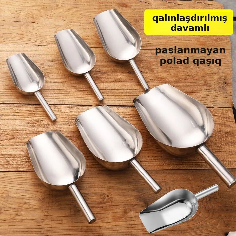 Paslanmayan buz qaşığı, yastı dibli