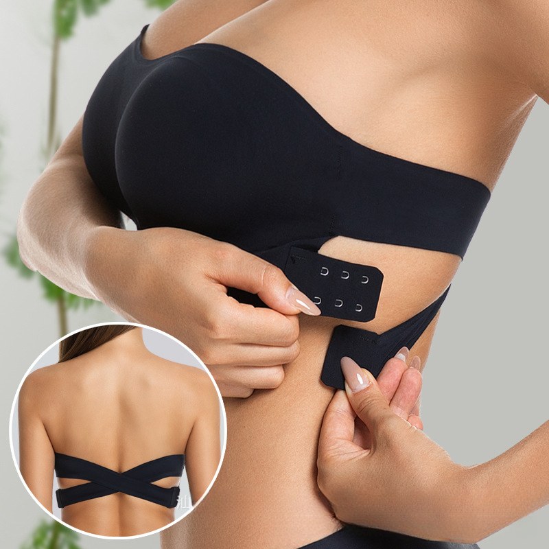 Strapless Bra with Cross Side Buckle