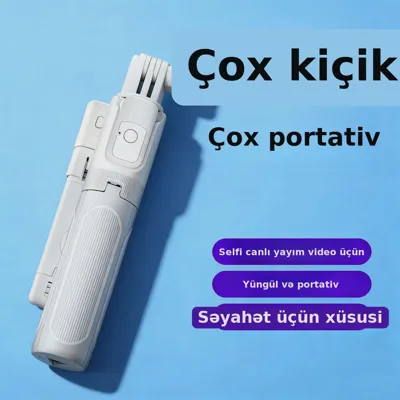 Mini teleskopik selfi çubuğu və telefon tutacağı