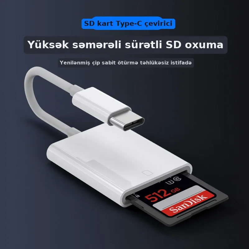 Type-C to SD OTG kart oxuyucu