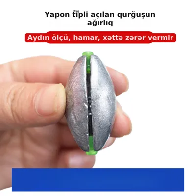 Plastic Core Split Lead Sinker That Doesn'T Damage the Line, Olive-Shaped Inverted, şəkil 1