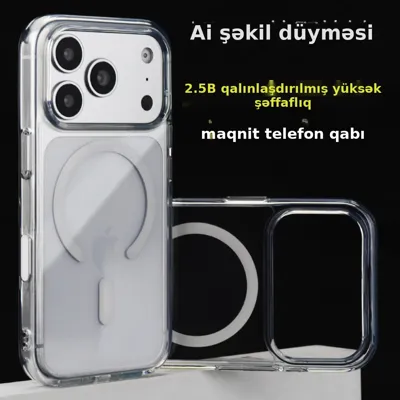 iPhone telefon qabı şəffaf maqnitli