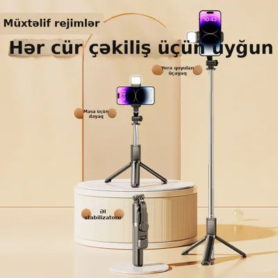 Bluetooth selfie çubuğu, qatlanan tripod