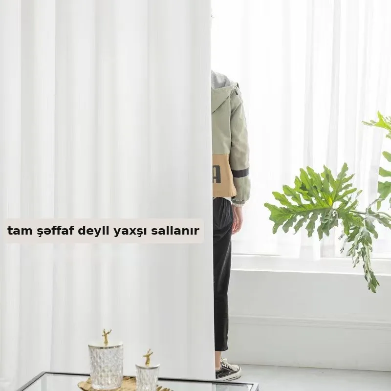 Tül pərdə işıq keçirən, şəffaf, şəkil 2