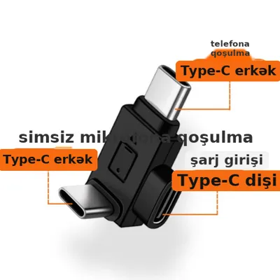 Type-C adapter simsiz yaxalıq mikrofon, şəkil 3