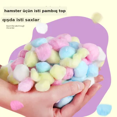 Hamster üçün rəngli pambıq yuva materialı