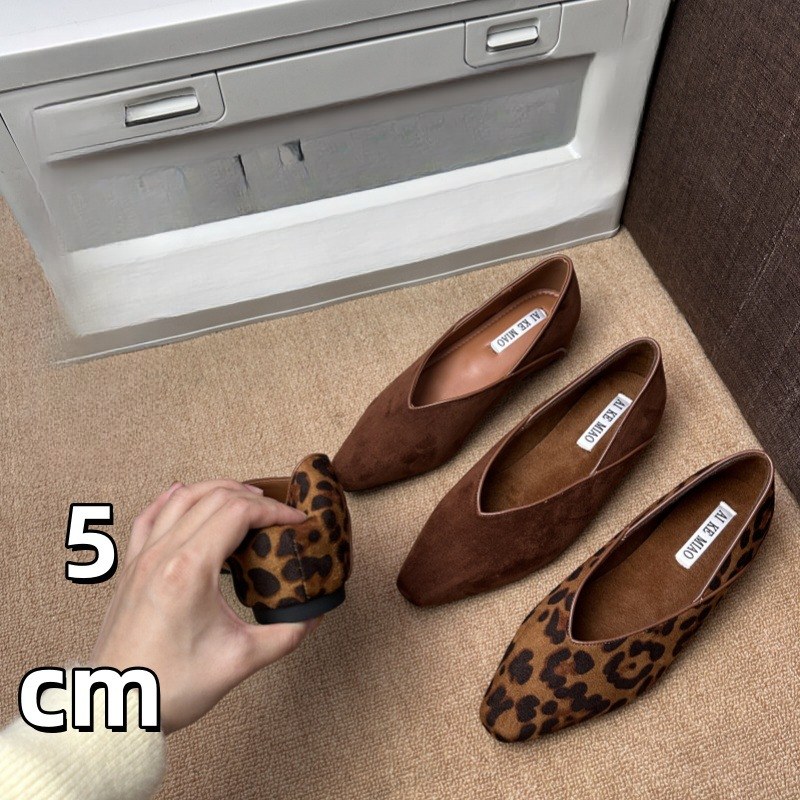 Leopard Print Suede Flats with Inner Height Boost