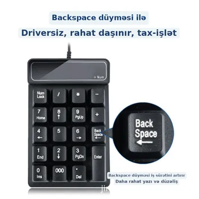 Mini simsiz rəqəmsal klaviatura