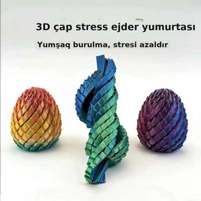 Fidget oyuncaq ejder yumurta, 3D