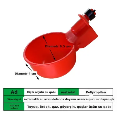 Quşlar üçün avtomatik su qabı