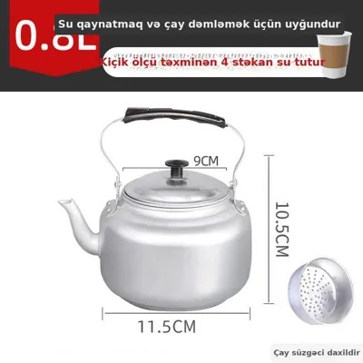 Filtrli alüminium çaydan, mini retro çaynik, şəkil 2