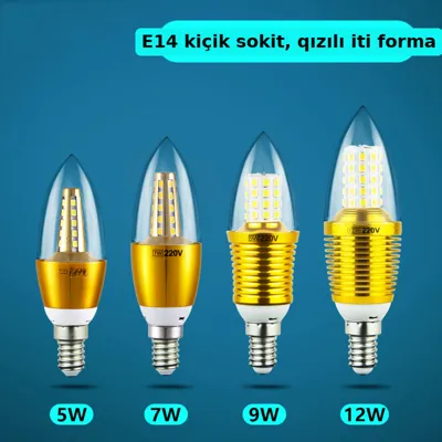 E14 LED şam lampası, çiçək dizaynlı, ev üçün