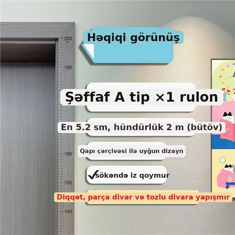 Uşaq boy ölçən divar stikeri 2m, şəkil 2