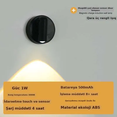 Simsiz hərəkət sensorlu maqnit divar lampası