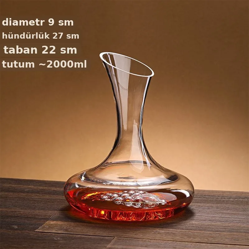 Ev üçün premium şüşə şərab dekanter dəsti, şəkil 4