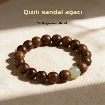 Təbii sandal ağacı təsbeh bilərziyi
