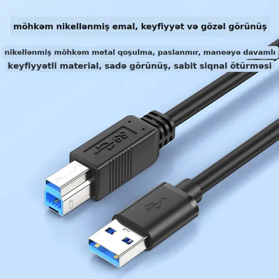 USB 3.0 printer kabeli, sürətli A/B, 1m