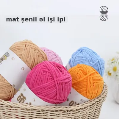 Şenil ip top əl işi DIY üçün