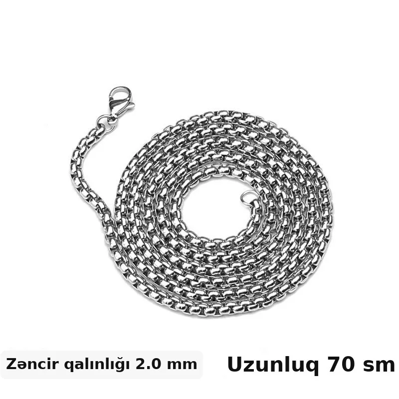 Kvadrat mərcan boyunbağı, titanium polad, şəkil 4
