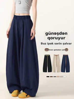 Qadın şalvar, geniş bacaq, sərin parça