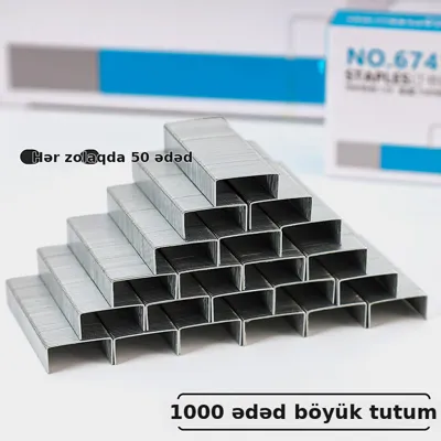 Steples skrepkası №12, 1000 ədəd, şəkil 3