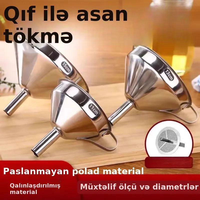 Yağ və şərab üçün paslanmayan mətbəx hunisi