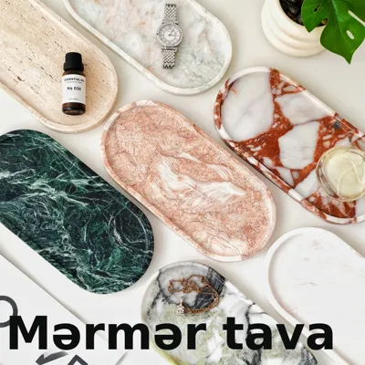 Təbii mərmər şam qabı tavası