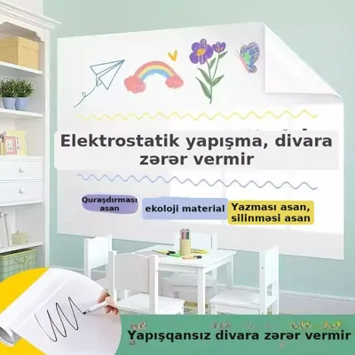 Elektrostatik divar stikeri, qara lövhə