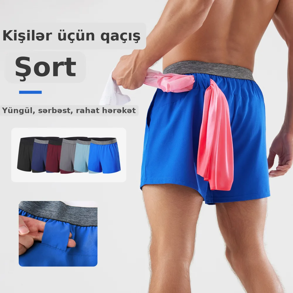 Kişi idman şortu, sürətli quruyan